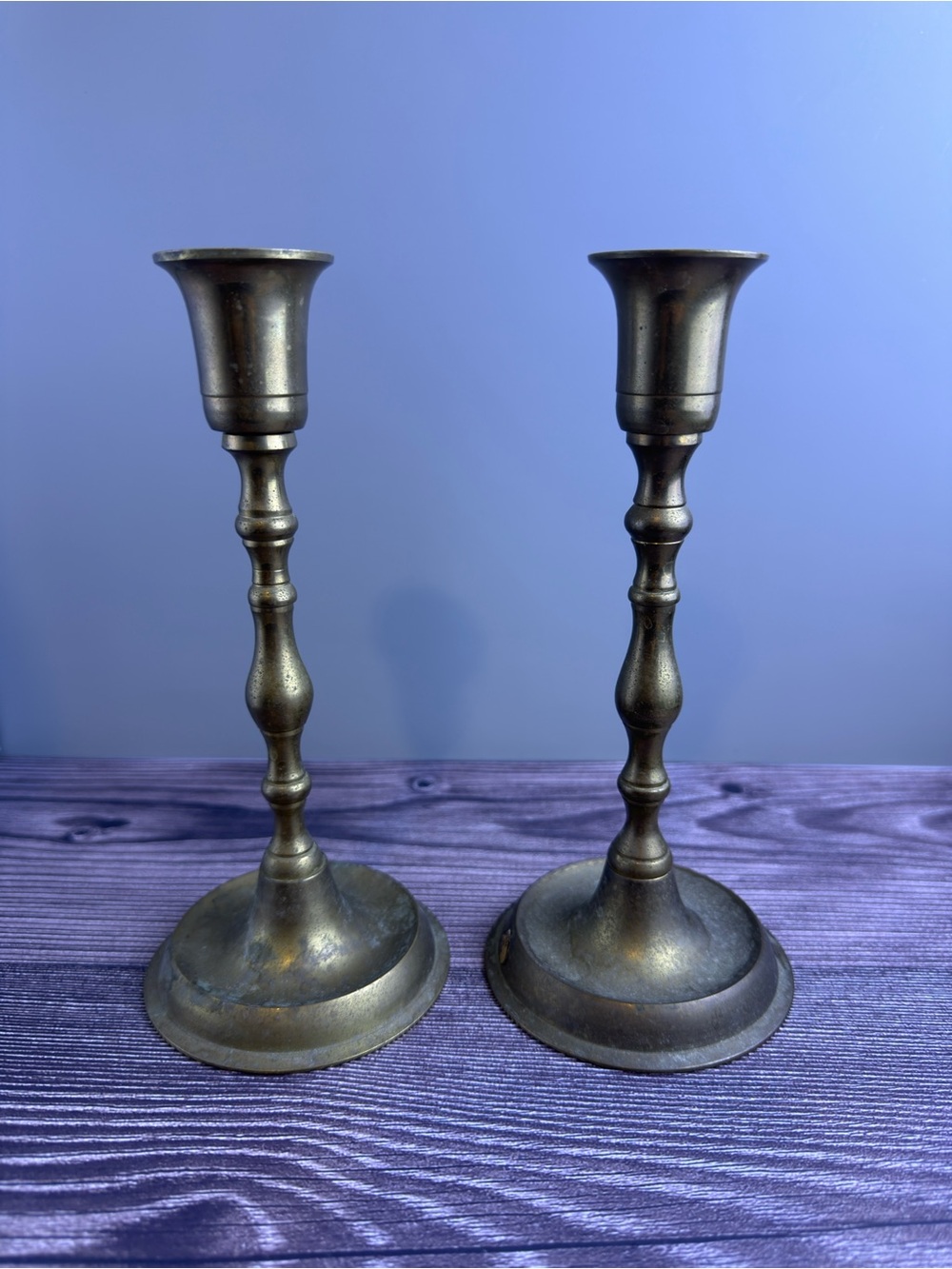 Vintage Brass Candlesticks Pair 7” Made in India